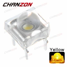 100 шт., 5 мм, светодиодный светильник Piranha, желтый, прозрачный, 20 мА, постоянный ток, 2 в, ультра яркий, 5 мм, Круглый Объектив, светодиодный светильник с излучающим диодом, сквозное отверстие, сделай сам