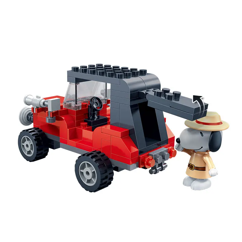 BanBao 7527 Горячая IP Snoopy арахис винтажный маленький автомобиль пластиковые