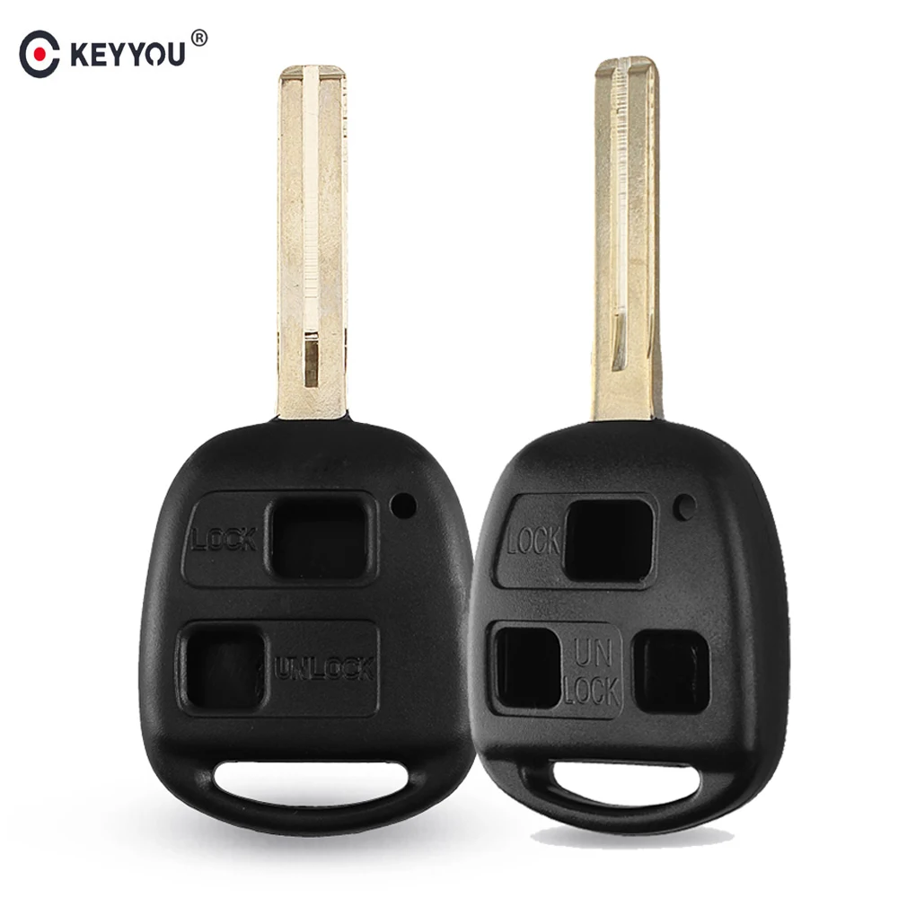 

KEYYOU Replacement Car Key Shell 2/3 Buttons Remote Case for Lexus Es Rx Lx Gs for For Toyota Land Cruiser Uncut TOY48 Blade
