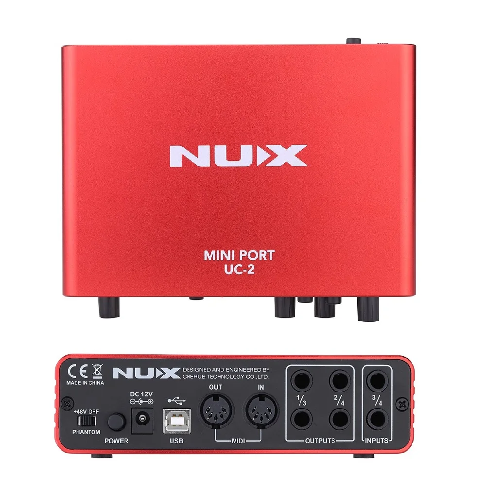 NUX UC 2 Mini Port USB XLR 6.35mm Input Output Audio Interface for Mic