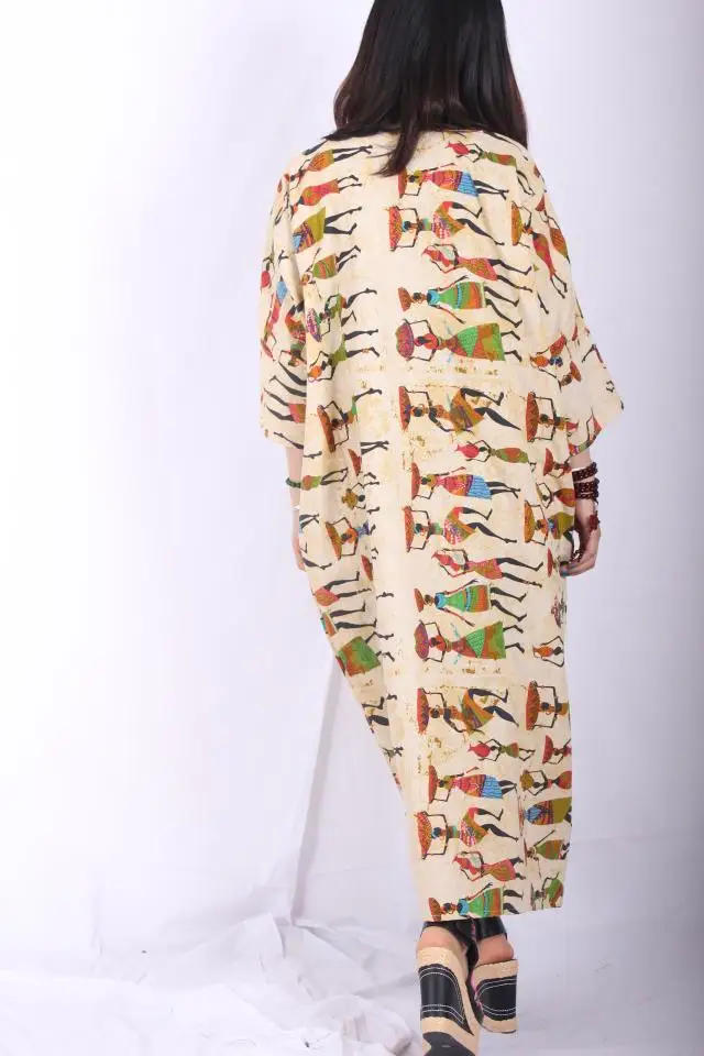 Скидка 50%! Оригинальное дизайнерское весенне-летнее свободное цельнокроеное платье с рукавами «летучая мышь» 685 ru