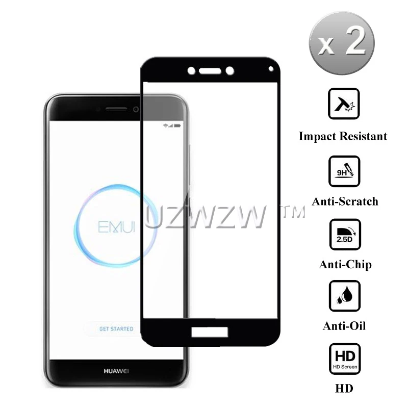 

2pcs Full Cover Tempered Glass For Huawei P9 Lite 2017 Screen Protector 9H Hardness Protective Glass For Huawei P9 Lite 2017