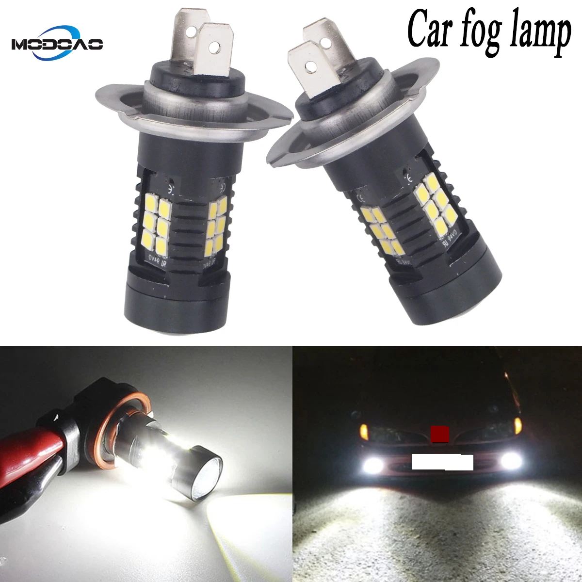 

A Pair Car Fog Lamps LED Car Fog Light Anti-fog Car Lights H1/H3/H4/H7/H8/H9/H11 Vehicle Daytime Running Lights