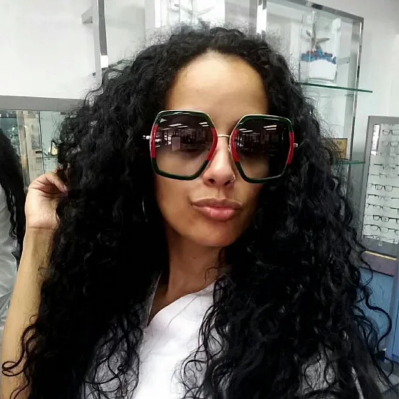 

XIWANG European And American Polygonal Sunglasses Large Frame Glasses Universal Ultraviolet-Proof Glasses For Men And Women 8696
