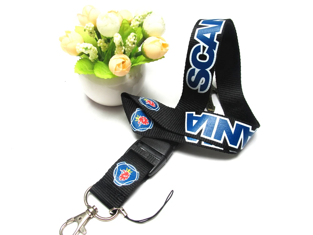 Мужской черный автомобиль SCANIA Lanyard для ключей ID бейдж держатели автомобильные