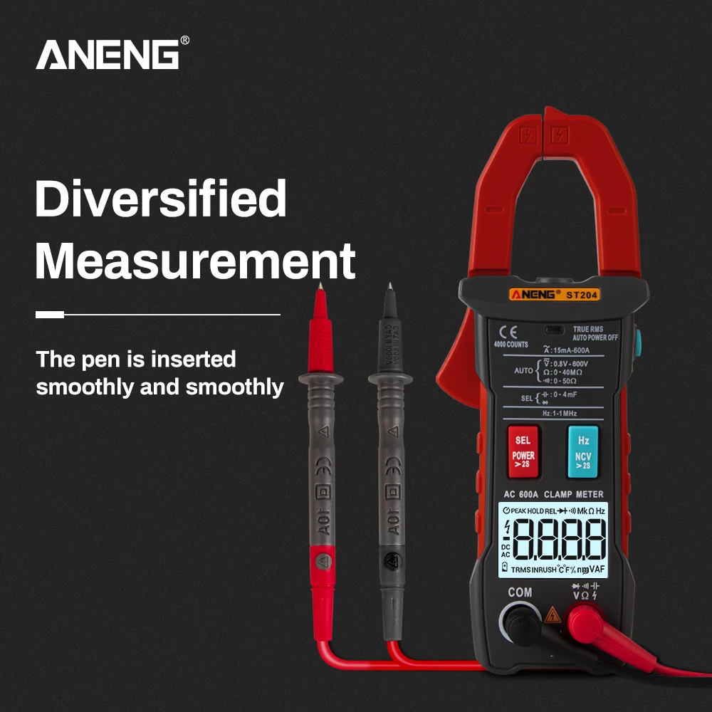 Амперометрический клещи мультиметр автоматический диапазон 4000 отсчетов вольтметр плоскогубцы Амперметр нцв измерение сопротивления плоскогубцы