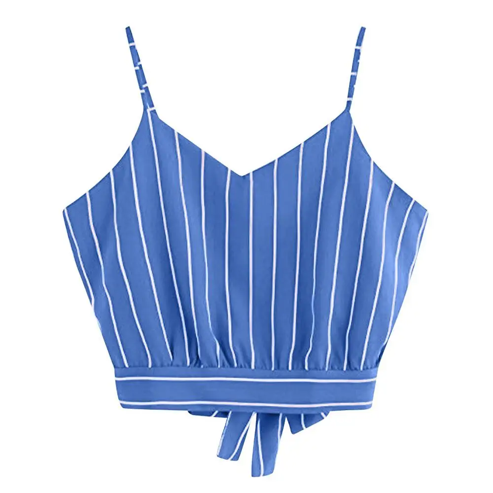 Blue stripe Модная женская шифоновая майка без рукавов в полоску, топы с цветочным принтом, топы с перламутровыми бусинами, майки, женская уличная одежда - Цвет: Blue stripe