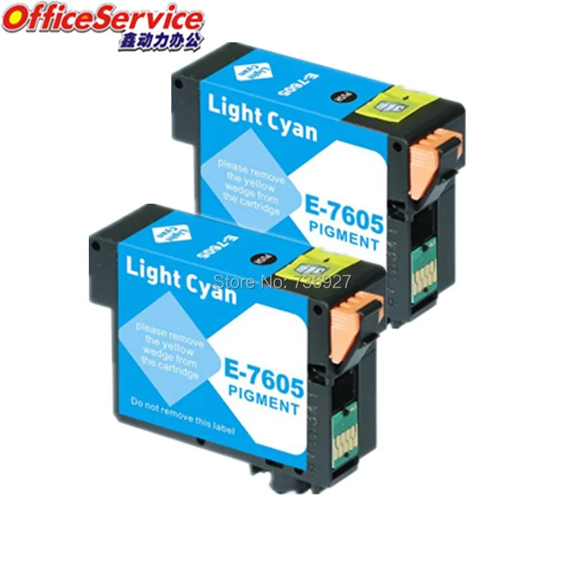 

2 Light Cyan For T7605 Compatible ink Cartridge full pigment ink suit For Epson SURECOLOR SC-P600 printer with ARC chip