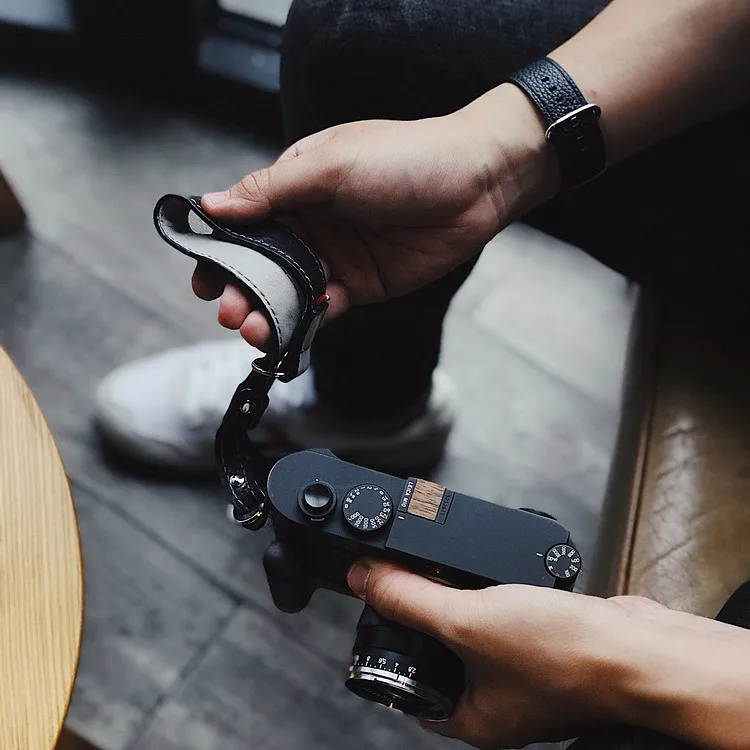Ручной работы кожаный ремешок на запястье для камеры Leica Fuji sony Olympus Canon Nikon беззеркальная камера