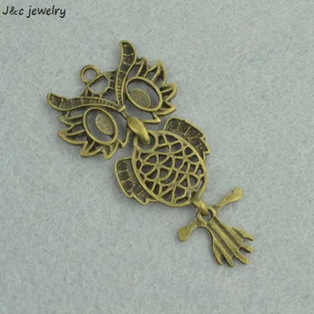 

Wholesale 7pcs Antique Bronze Plated Zinc Alloy Metal owl Charms Pendants Diy Jewelry Findings Accessories 50*25mm 3286B