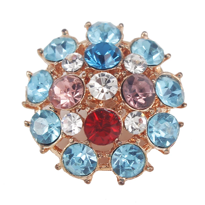 

30 piece Multicolor Crystal Rhinestones Gold Tone Shank Button Decorated Scrapbooking Sewing Supplies for Garment Coat NK299