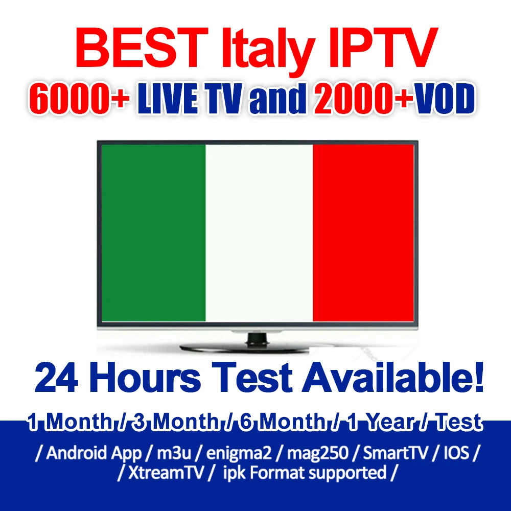 

Italy IPTV M3U subscription 7000+Live Super Italia French Albania Turkey Spain iptv europe For Android Box Smart TV mag250 PC