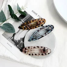 2 шт./компл. Заколки для волос для девочек, простая акриловая леопард(2) Установите застежка-лягушка заколка для волос имитация ацетат эллиптический боковой зажим G0405