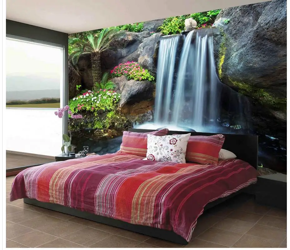 

Custom any size 3D Aesthetic Landscape Waterfall wallpaper 3d murals wallpaper for living room 3d wallpapers