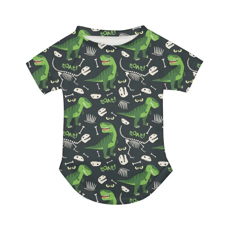 

Cute Pet Shirt Puppy Cat Short Sleeve Shirt Fashion Cool Animal Dinosaur 3D Printing Pet Tops Cat Small Dogs Casual Clothing