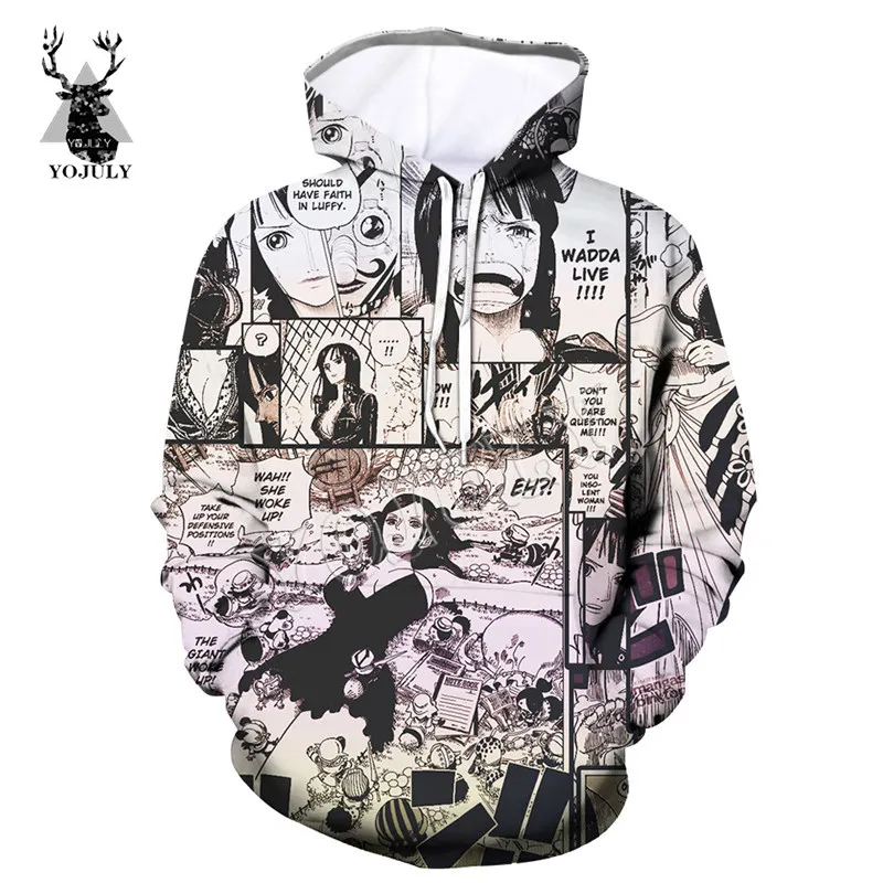 

YOJULY One Piece Luffy 3D Anime Funny Print Unisex Hoodies Men/Women Fashion Casual Streetwear Pullover Hooded Tracksuit top H24