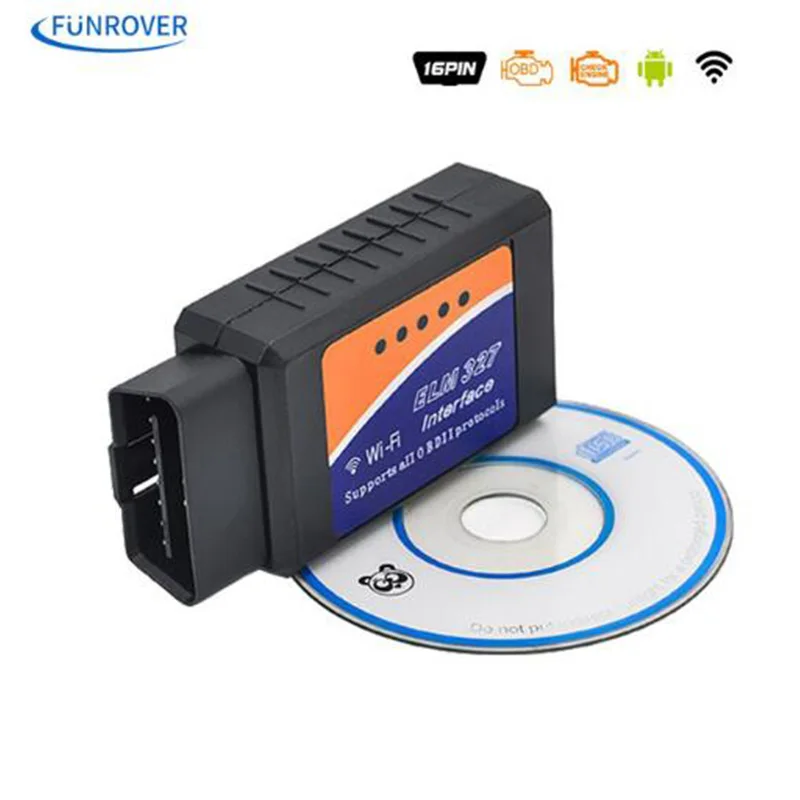 Free Shipping WiFi ELM327 OBD2 OBD II Car Auto Diagnostic Scanner Scan High Quality Auto Diagnostic Tool ELM 327 OBDII OBD2 elm327 v1 5 bluetooth obd2 obd ii car auto diagnostic scanner tool