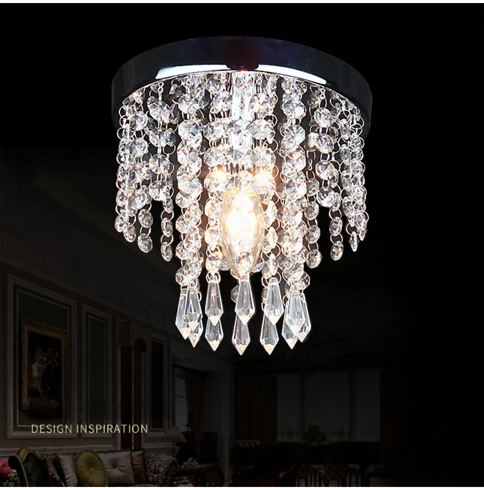 Подвесной светодиодный потолочный светильник с кристаллами, декоративные светильники для гостиной и дома