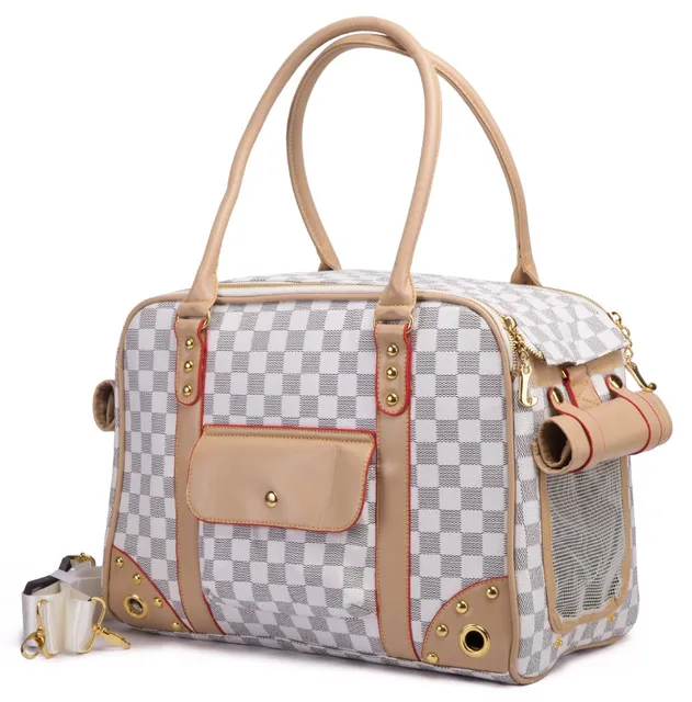 2016 New Luxury Leather Pet Dog Carrier Bag Breathable Portable Travel