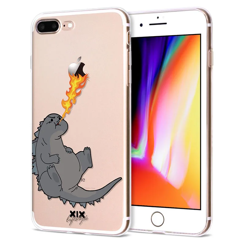 XIX чехол для iPhone 11 Pro Чехол 5 5S 6, 6 S, 7, 8plus X XS Max милый динозавр для чехла iPhone 7 чехол из мягкого ТПУ для iPhone XR чехол - Цвет: 02