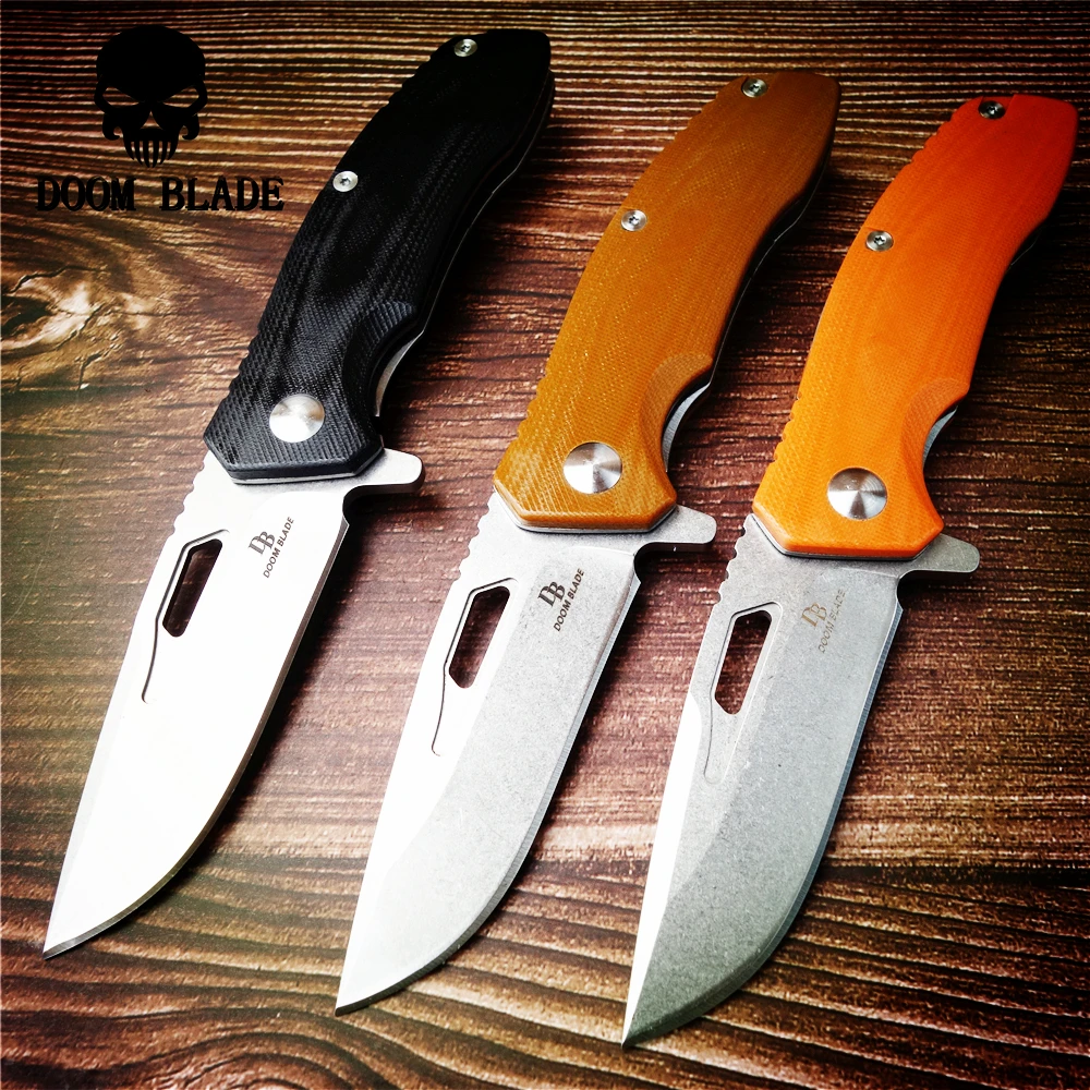

200mm 100% D2 Blade Ball Bearing Knives G10 Handle Folding Outdoor Tactical Camping Hunting EDC Tool Dinner Kitchen Knife