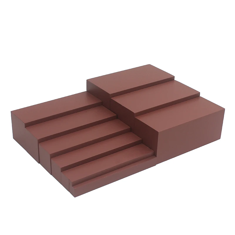 Hot Sale Montessori Materials Wooden Mathematics Toys Brown Stairs Small Size Width 0.7-7CM Early Maths Toy Children's Day Gift 4