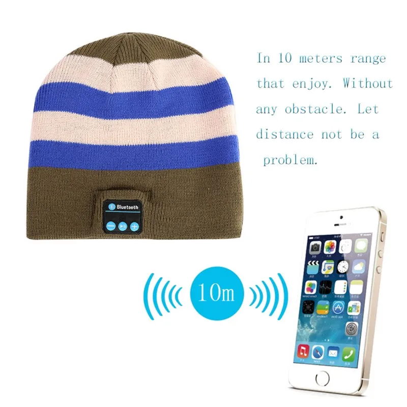 Унисекс мягкая теплая шапка бини Беспроводная Bluetooth Смарт шапка наушники гарнитура динамик микрофон с 11 цветов
