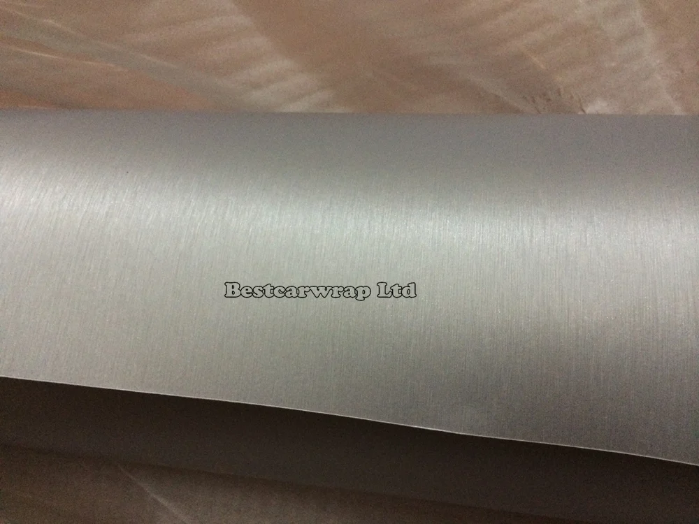 brushed silver aluminum vinyl For car wrap metal silver steel brushed film (2)