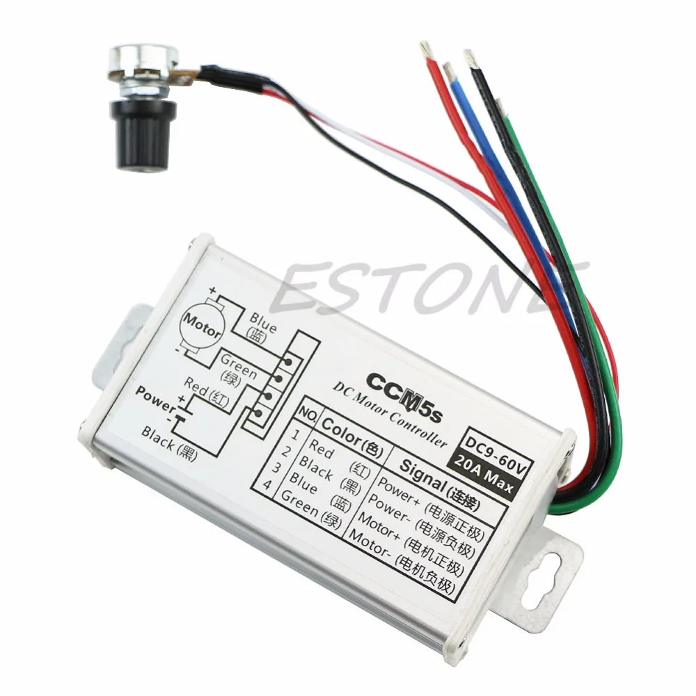 

DC 9V 12V 24V 48V 60V 20A Motor Speed Controller Regulator Driver PWM 25KHz Touch Switch L15