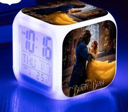 

Beauty and the Beast LED Alarm Clock Luminous Lamp Watch La belle et la bete Digital reloj despertador LED Display Clocks