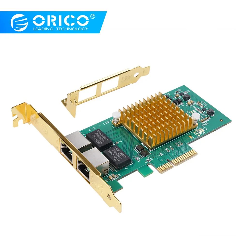 ^*Best Offers ORICO 2 Port PCIE to Gigabit Network Adapter INTEL I350 Chip Support Boot Rom PCI-e X4 Bus Compatible with PCI-E X8,PCI-E X16