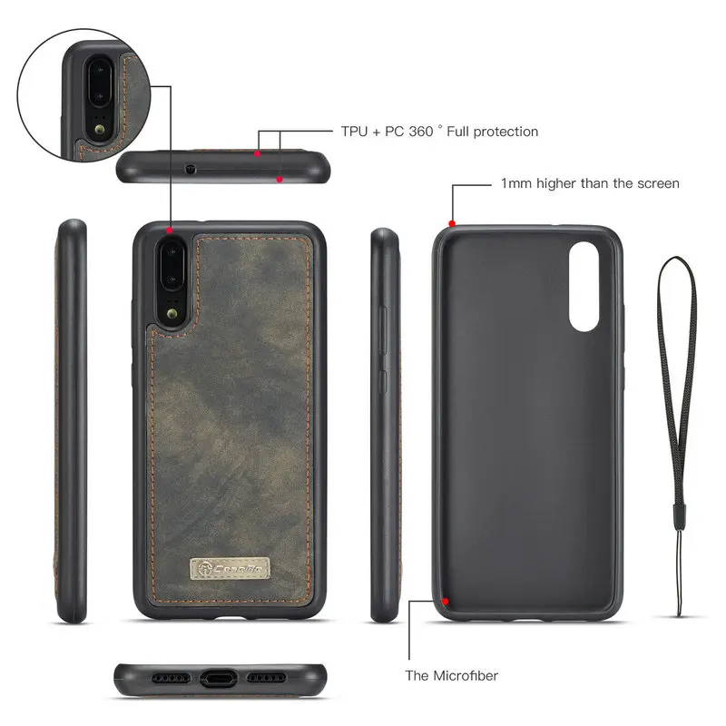 Магнитный чехол бумажник CaseMe для Huawei Mate 20 Pro P20 lite чехлы с откидной крышкой и