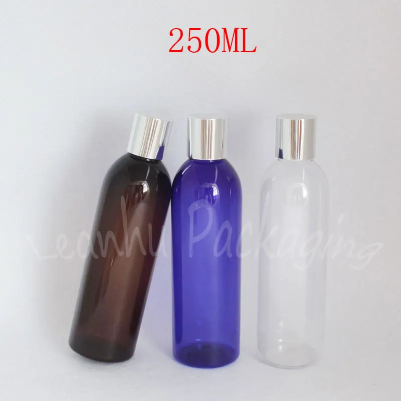 

250ML Round Shoulder Plastic Bottle Screw Cap , 250CC Empty Cosmetic Container , Lotion / Shower Gel Sub-bottling