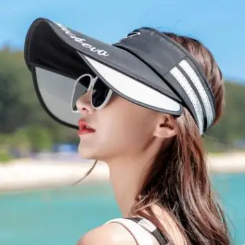 SILOQIN, новинка, летние женские свободные солнцезащитные шляпы, козырек, выдвижная пустая верхняя крышка, регулируемый размер, женская модная пляжная шляпа - Цвет: color-1
