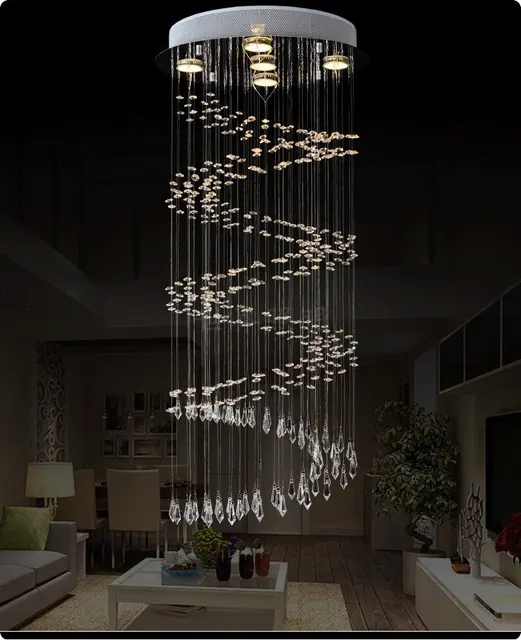2015 Best Selling New Led Crystal Ceiling Light Staircase Lamp