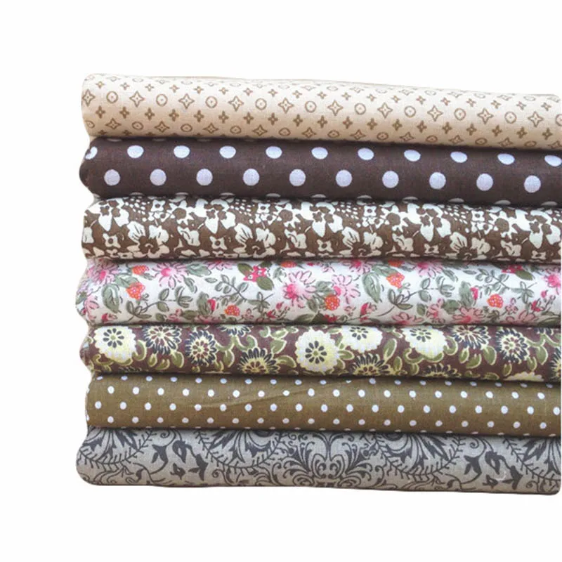 Cotton Stretch Fabric Materials for Sewing Patchwork for Fabric Brown