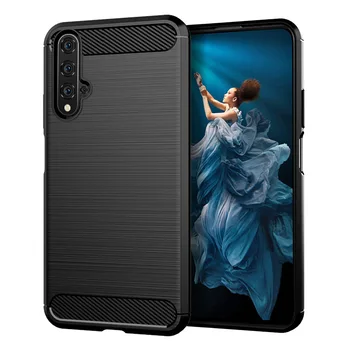 

30pcs/lot Carbon Fiber Brushed Case For Huawei Honor 20 Pro Flexiable Stripe Rubber Case For Huawei Honor 20
