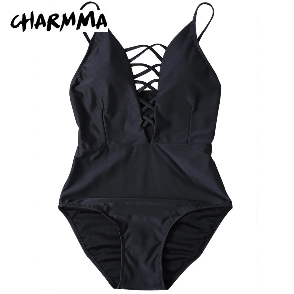 

CharMma Bikini Strappy Lace-Up Swimwear High Cut Sexy Bathing Suit Swimwear Sexy Beachwear Plus Size Bikinis Bathing Suit