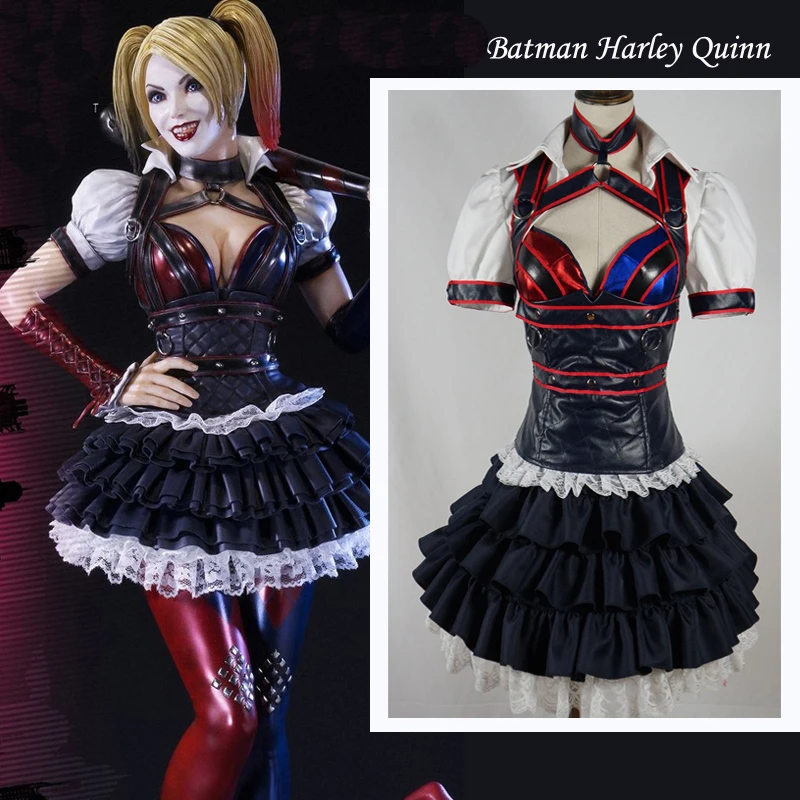 Hot Movie The Dark Knight Cosplay Costume Arkham Asylum Halloween Carnival Dress Customized Carnival Dress Harley Quinn Cosplay Costumeharley Quinn Cosplay Aliexpress