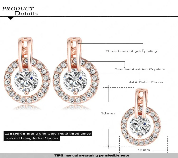 Big Sale Wedding Jewelry Sets Rose Gold Color Necklace/Earring ...