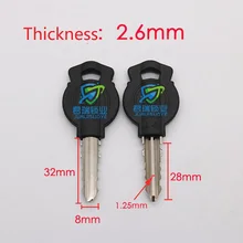 10 шт х зуб открыт Болванка для ключа для мотоцикла дом замена лезвия-ключа Длина, маленького размера, круглой формы с диаметром 32 мм JF025