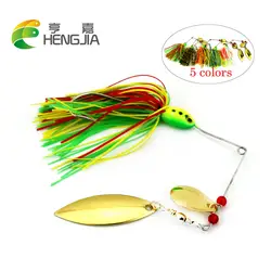 Hengjia Spinnerbaits вращающиеся блестки привести голову пух Щука Блесен Buzzbaits мало жира 16.3 г иска PESCA рыболовные снасти