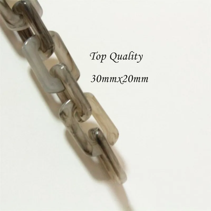 

20pcs Grey Tortoise Shell Acrylic Oval Chain Links, Plastic Oval Chain Links, Open Link per Size 30mmx20mm