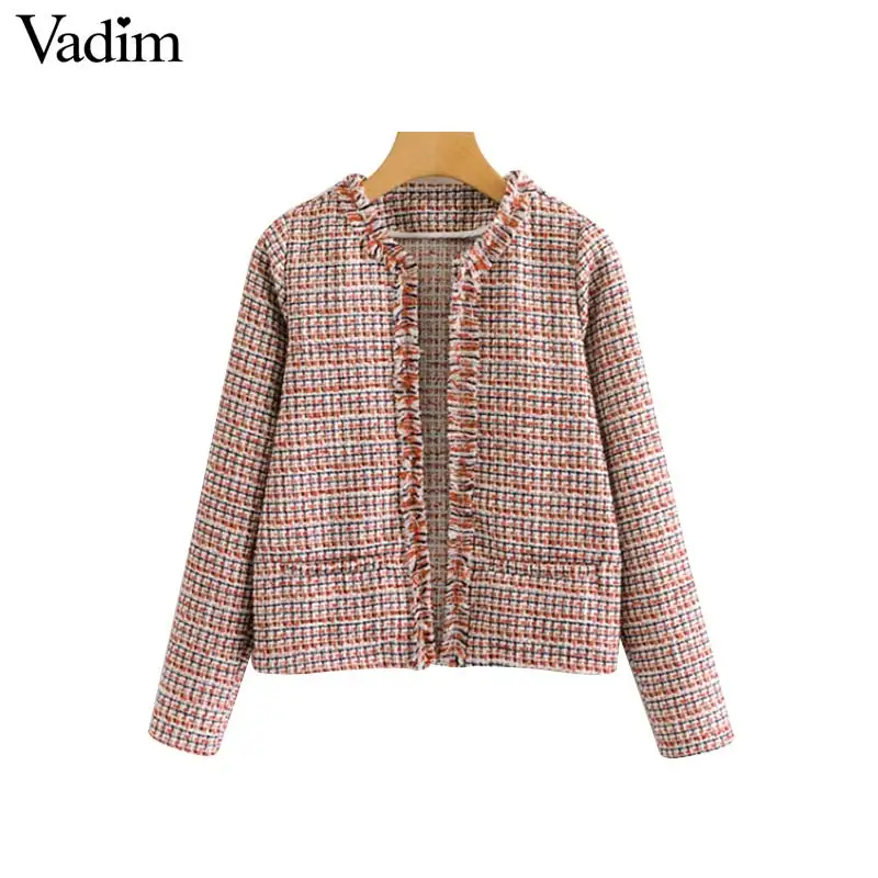 Aliexpress.com : Buy Vadim women vintage tweed plaid