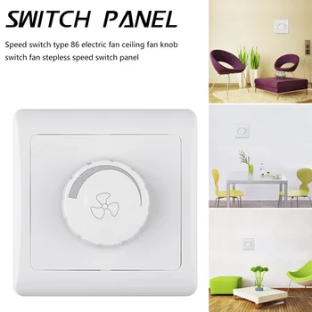 

220V 10A Dimmer Light Switch Adjustment Light Control Ceiling Fan Speed Control Switch Wall Button Dimmer Switch
