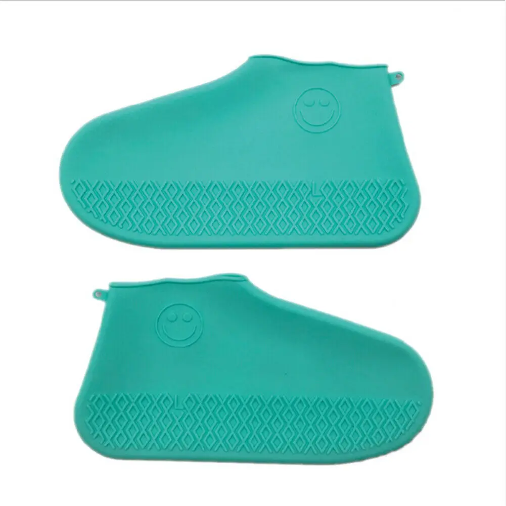 1 пара туфли для многократного применения Чехлы водонепроницаемые эластичные Нескользящие туфли - Цвет: Зеленый