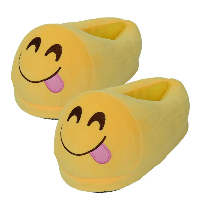 Smile Emoji Slippers Plush Shoes Home House Winter Slippers For