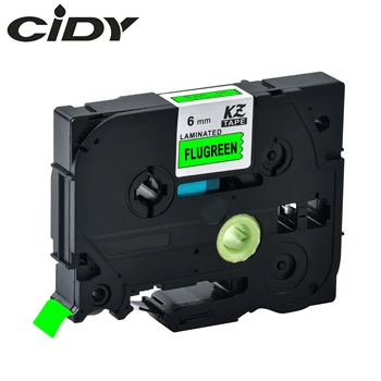 

CIDY Tze-D11 Tz-D11 black on fluorescent green Laminated Compatible P touch 6mm tze D11 tz D11 Label Tape Cassette Cartridge