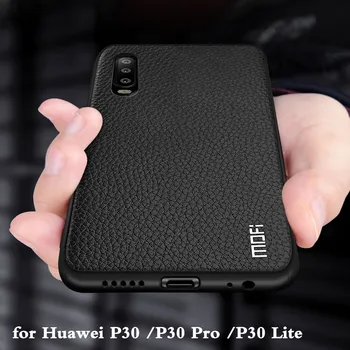 

For Huawei P30 Case for P30 Pro Cover P30 Lite Housing Nova 4E Coque Silicone PU Leather Back TPU MOFi Original Ascend