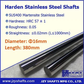 

Dia 16mm L380mm 3pcs/lot stainless shaft surface hardened linear rail guide round rod HRC57 after stress relieving much stable